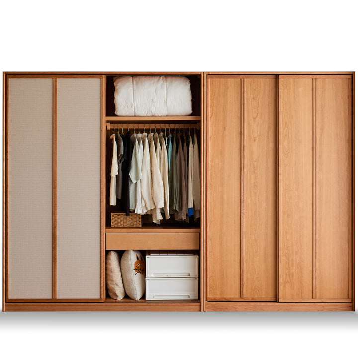 Scandinavian Cherry Wood Sliding Door Wardrobe KANGAROO