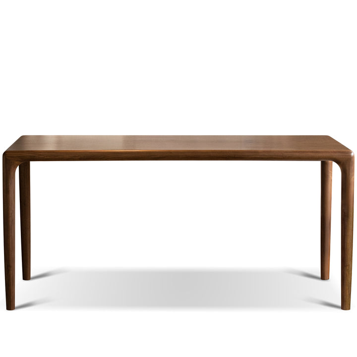 Mininalist walnut wood dining table conti layered structure.