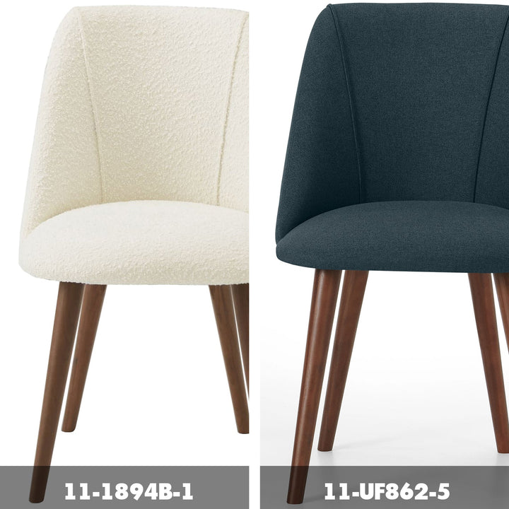 Modern fabric dining chair lule color swatches.