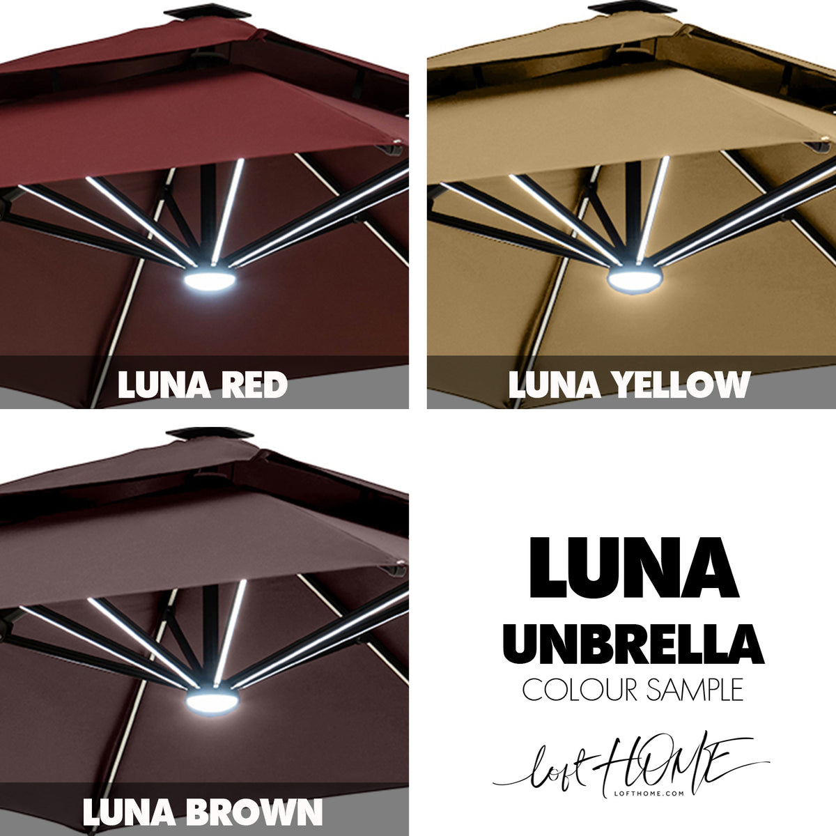 Modern Outdoor Umbrella LUNA Color Swatches