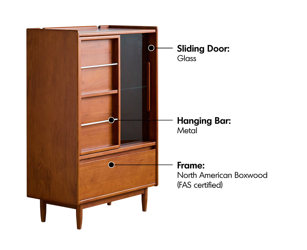 Bauhaus Boxwood Side Cabinet VISTA Material Details Chart