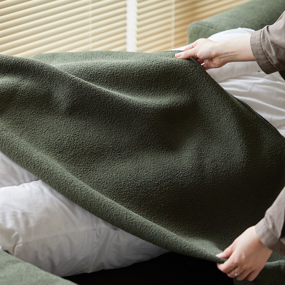 Scandinavian Premium Boucle Fabric Removable Sofa Cover Material Details Chart