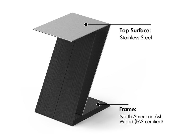 Bauhaus Stainless Steel Side Table ZIG Material Details Chart