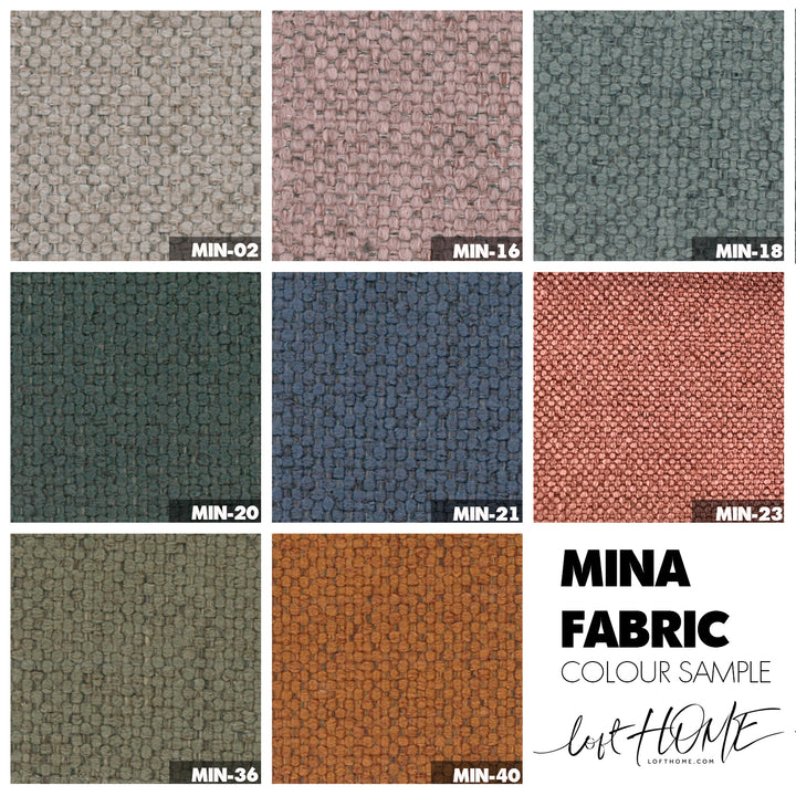 Minimalist Fabric 1 Seater Sofa MELLO Color Swatch