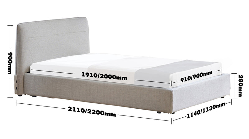 Minimalist Fabric Bed MUUO Size Chart_2