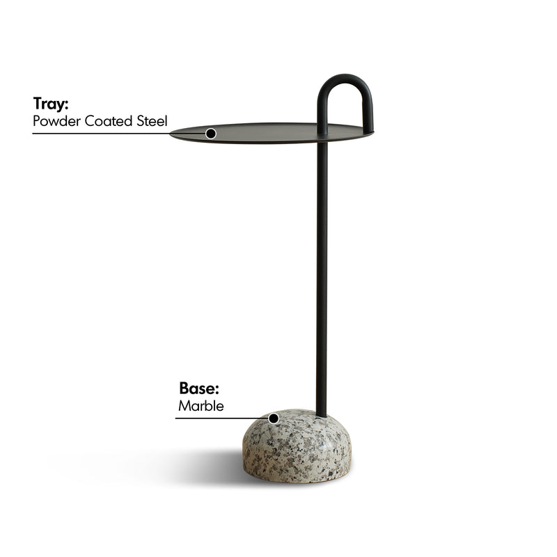 Bauhaus Steel Marble Side Table LOOP Material Details Chart