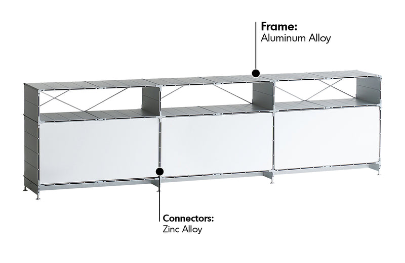 Bauhaus Aluminium TV Console CUBE Material Details Chart
