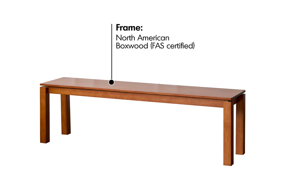 Bauhaus Boxwood Dining Bench COASTAL Material Details Chart