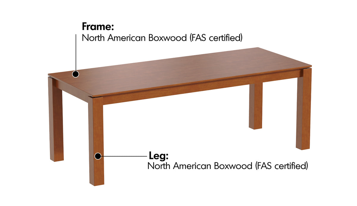 Vintage Boxwood Dining Table COASTAL Material Details Chart