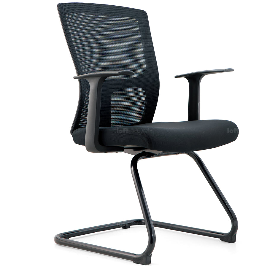 Modern mesh meeting office chair mod in white background.