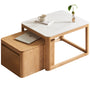 Minimalist Ash Wood Sintered Stone Coffee Table Set HAVEN