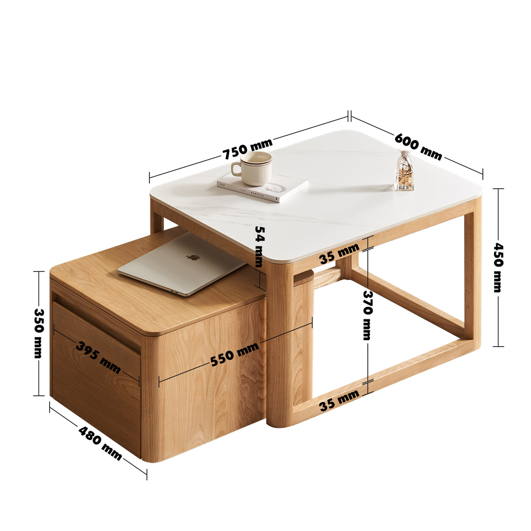 Minimalist ash wood sintered stone coffee table set haven size charts.