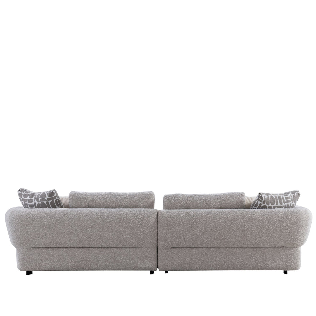 Minimalist boucle fabric 4.5 seater sofa couch environmental situation.