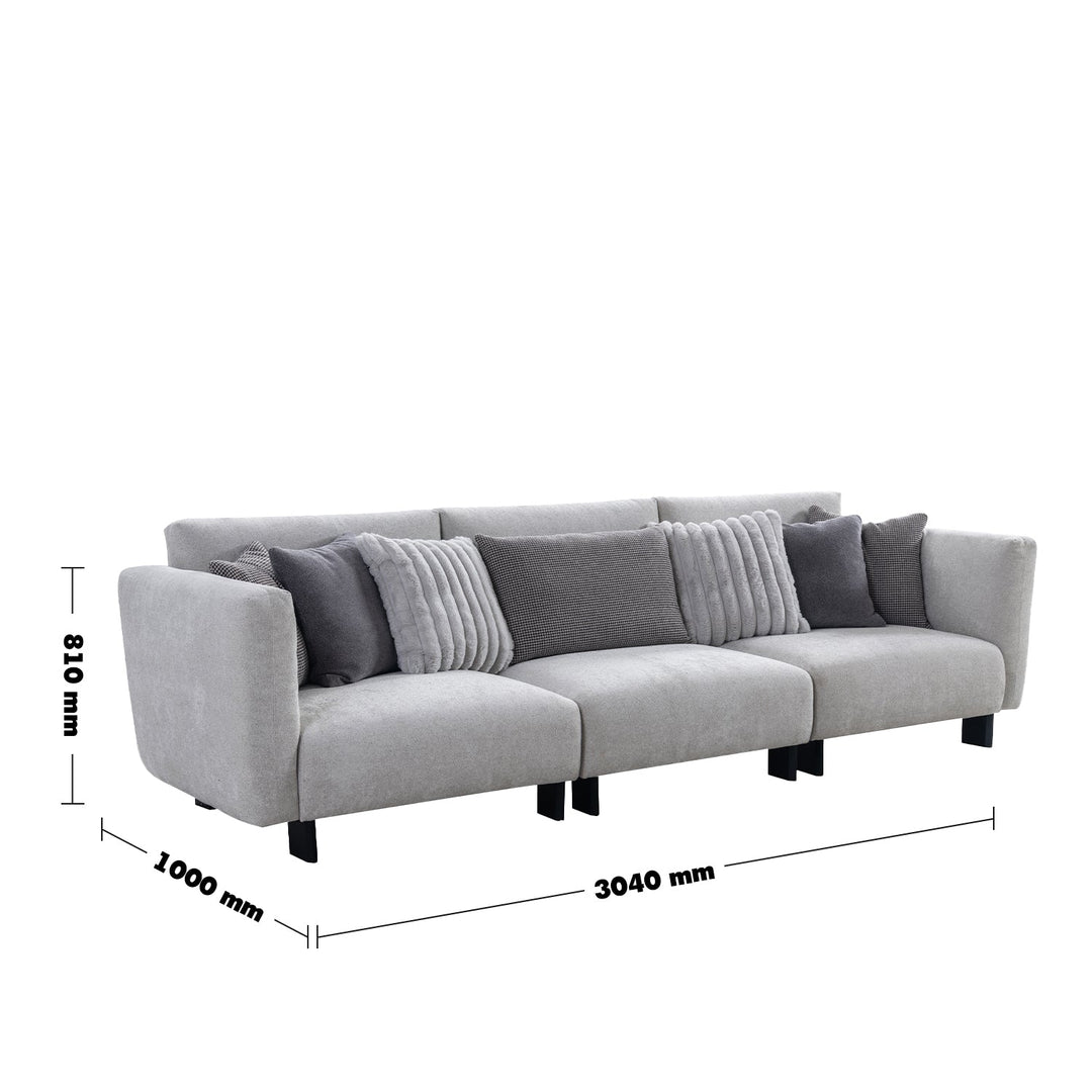 Minimalist boucle fabric bendable armrest 4.5 seater sofa pristine size charts.