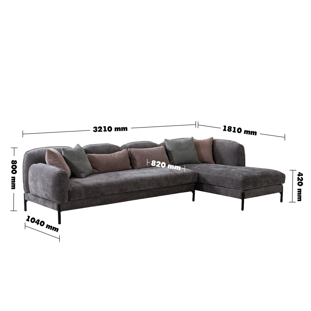 Minimalist fabric l shape sectional sofa stylish 3.5+l size charts.