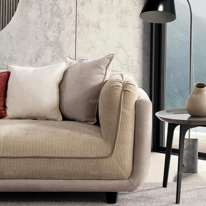 Minimalist corduroy velvet fabric 4.5 seater sofa fluff layered structure.