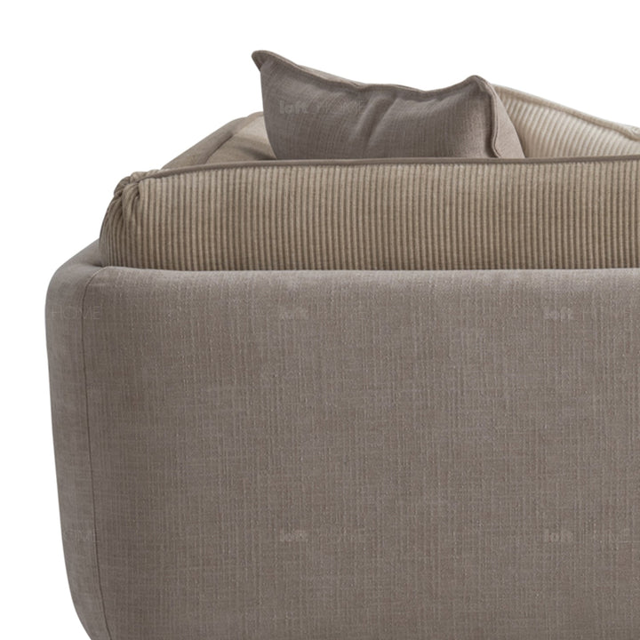 Minimalist corduroy velvet fabric 4.5 seater sofa fluff in details.