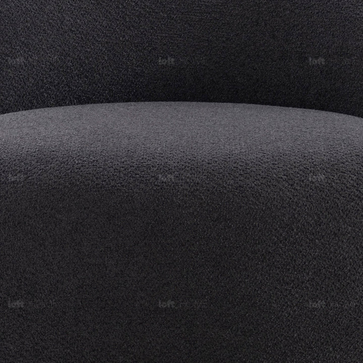 Minimalist fabric 1 seater sofa apse in panoramic view.