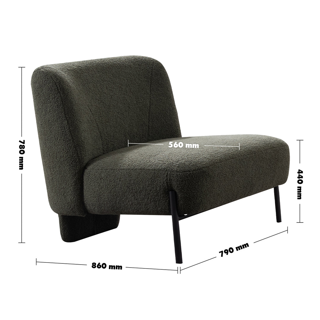 Minimalist Sherpa Fabric 1 Seater Sofa ATRIUM