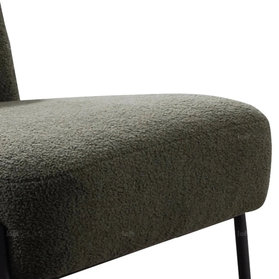 Modern sherpa fabric 1 seater sofa atrium in real life style.