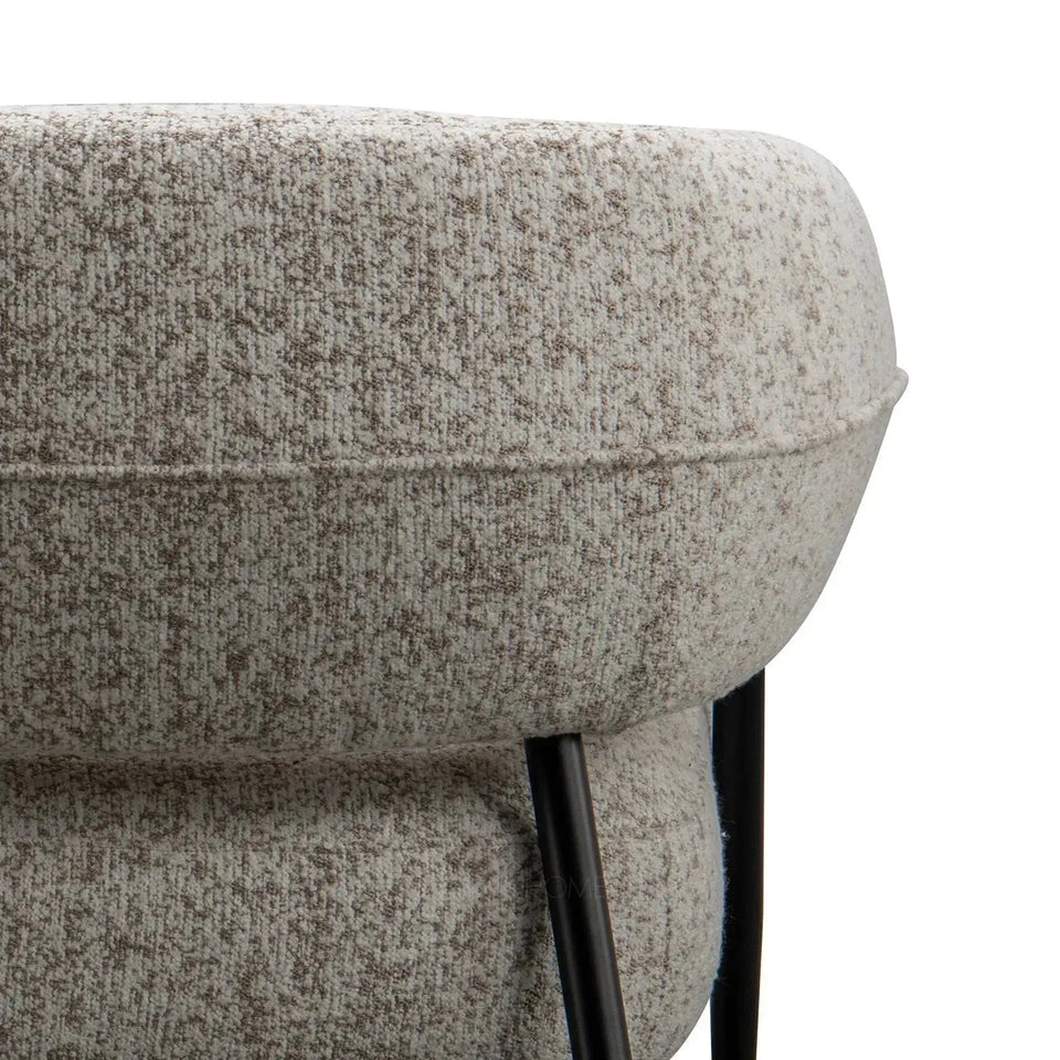 Modern mixed weave fabric 1 seater sofa bayeux in panoramic view.