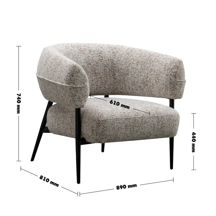 Minimalist Mixed Weave Fabric 1 Seater Sofa BAYEUX