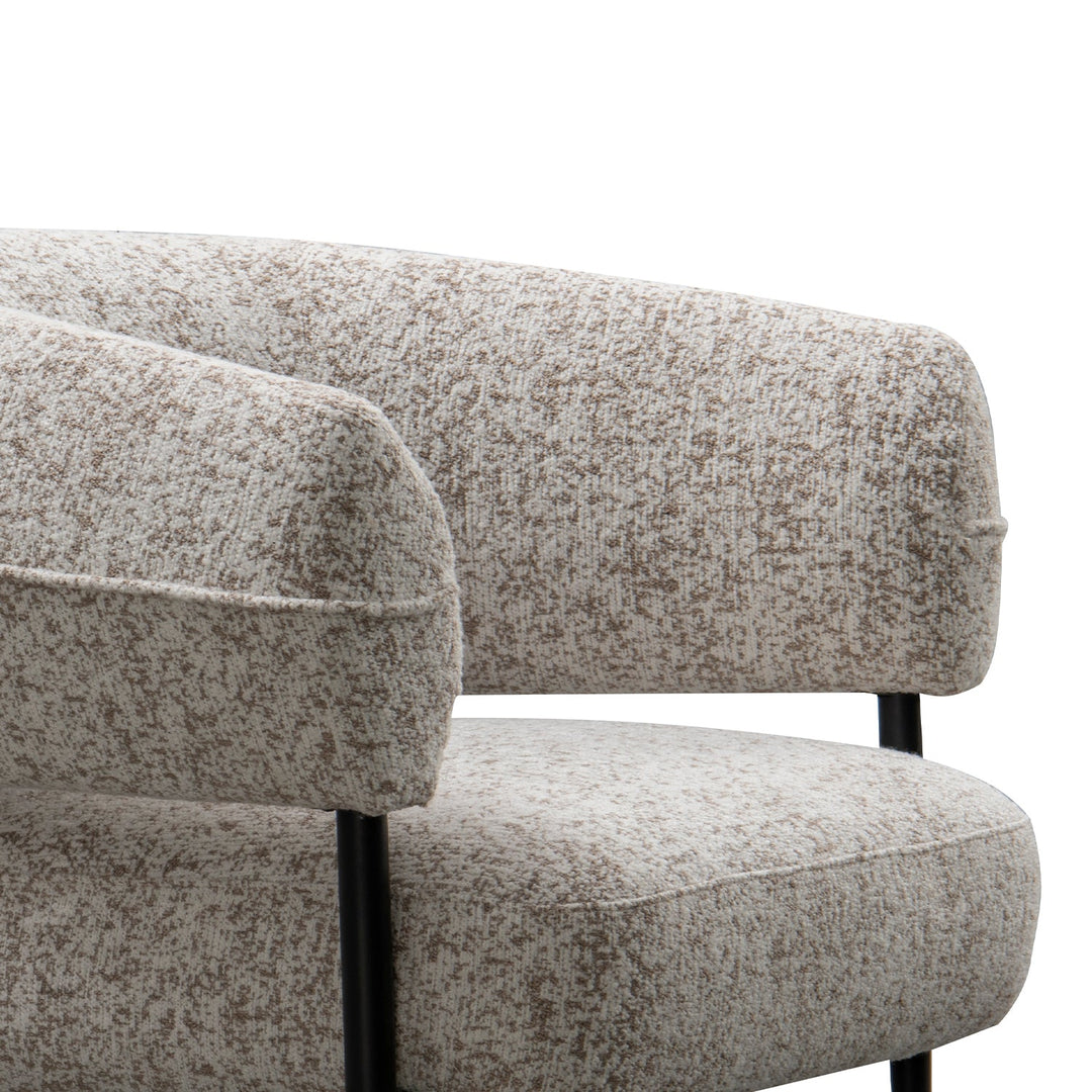 Minimalist mixed weave fabric 1 seater sofa bayeux in details.