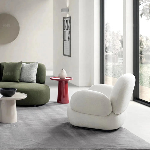 Cream Boucle Fabric Revolving 1 Seater Sofa BOUCLE Good to Know Preview-1