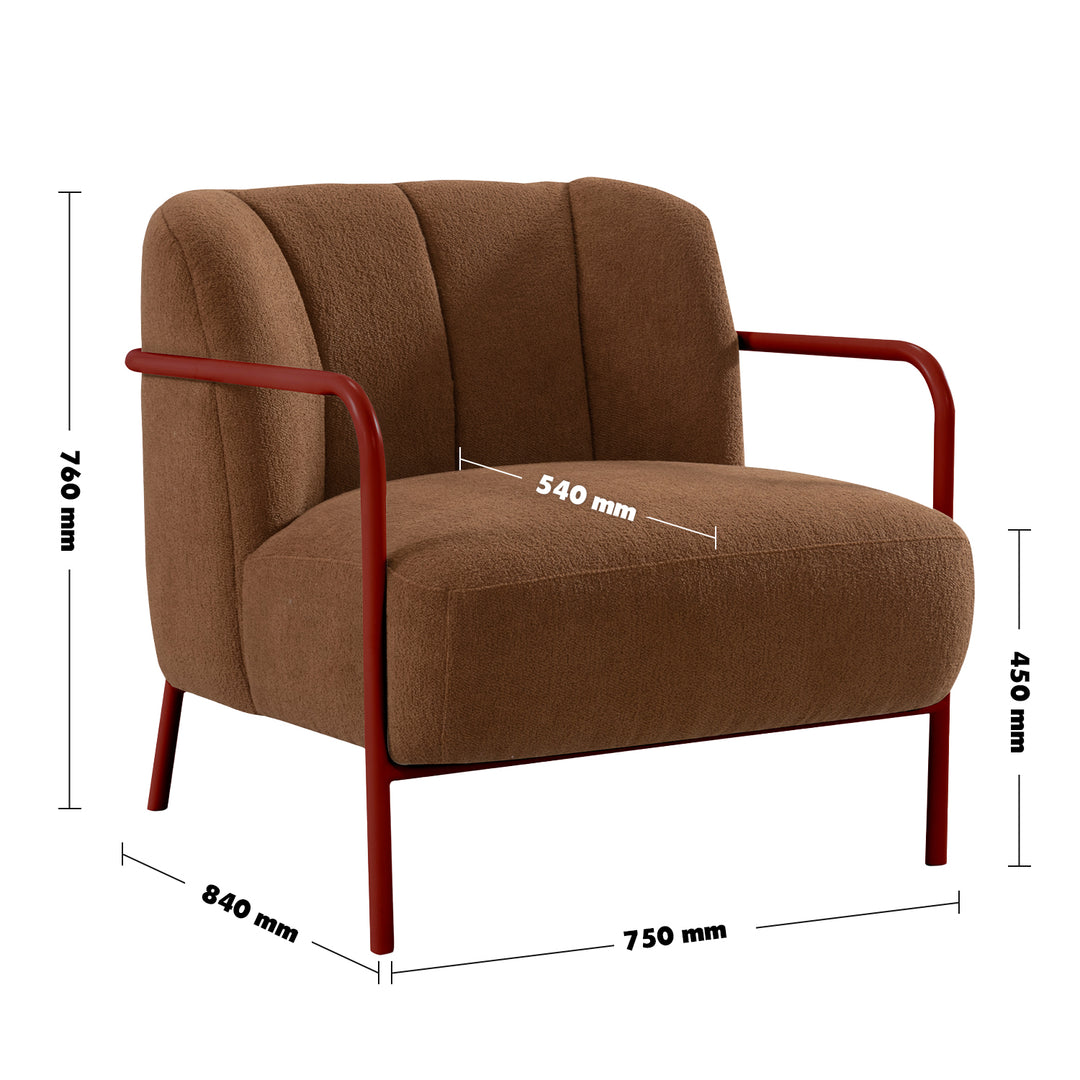 Minimalist Sherpa Fabric 1 Seater Sofa CLOISTER