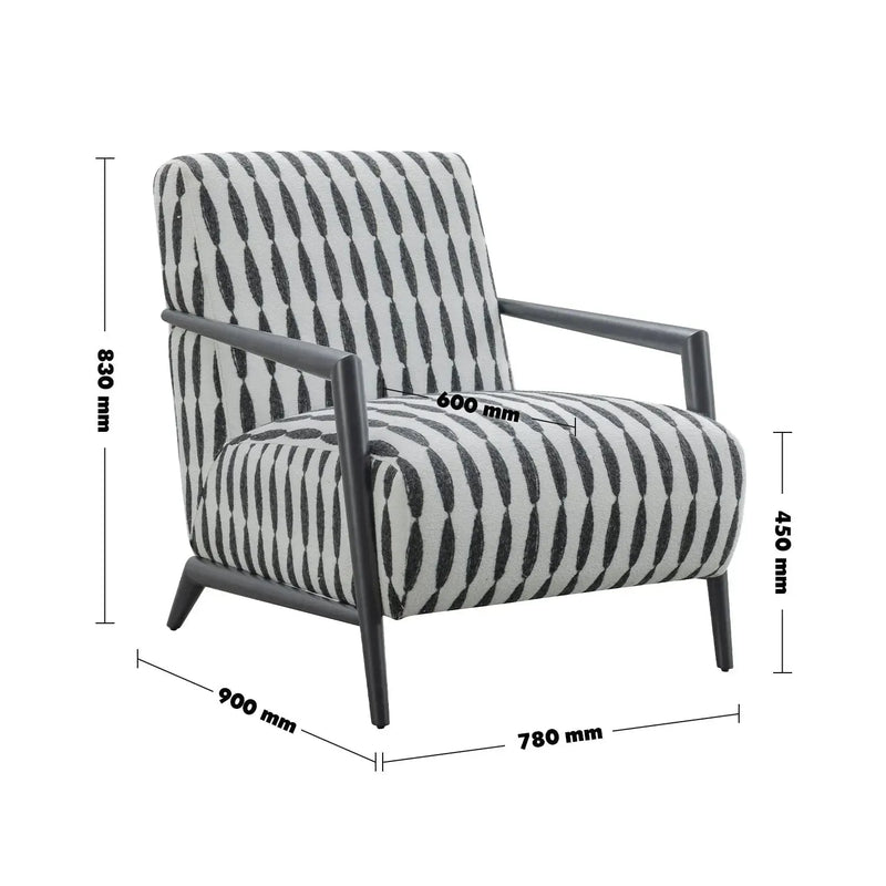 Modern mixed weave fabric 1 seater sofa feldspar size charts.