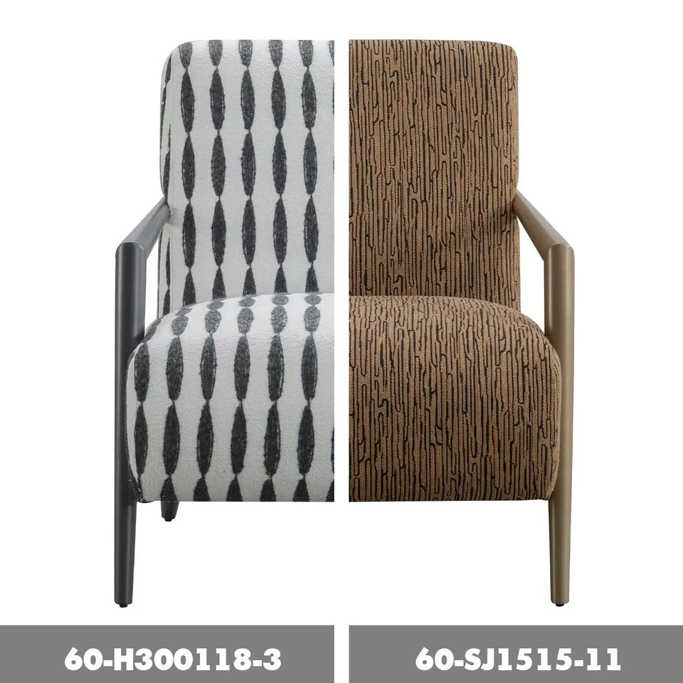 Modern mixed weave fabric 1 seater sofa feldspar color swatches.