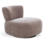 Cream Corduroy Velvet Fabric Revolving 1 Seater Sofa GNETT