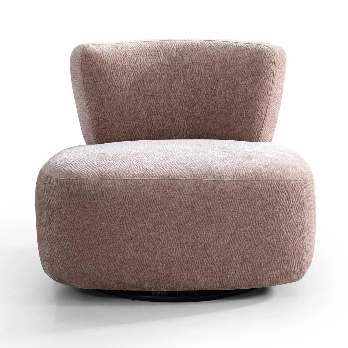 Cream corduroy velvet fabric revolving 1 seater sofa gnett color swatches.