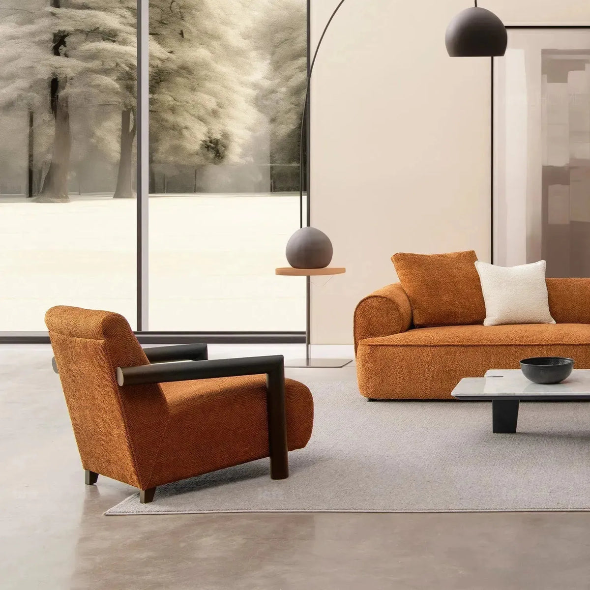 Modern sherpa fabric 1 seater sofa granitova environmental situation.