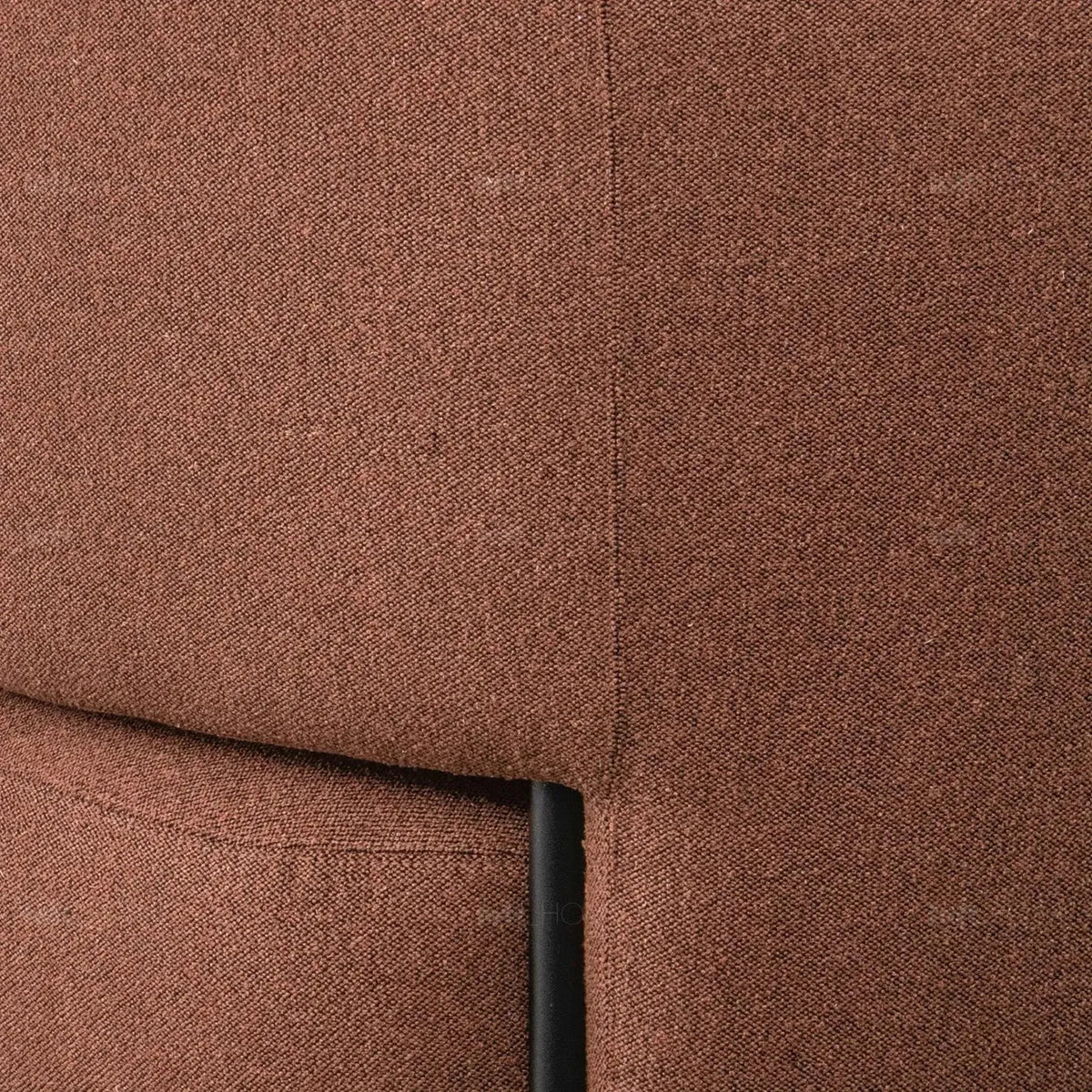 Cream mixed weave fabric 1 seater sofa hinger in panoramic view.