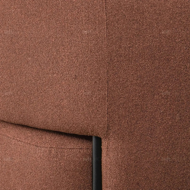 Cream mixed weave fabric 1 seater sofa hinger in panoramic view.