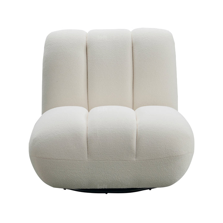 Minimalist fabric 1 seater sofa limestone in real life style.