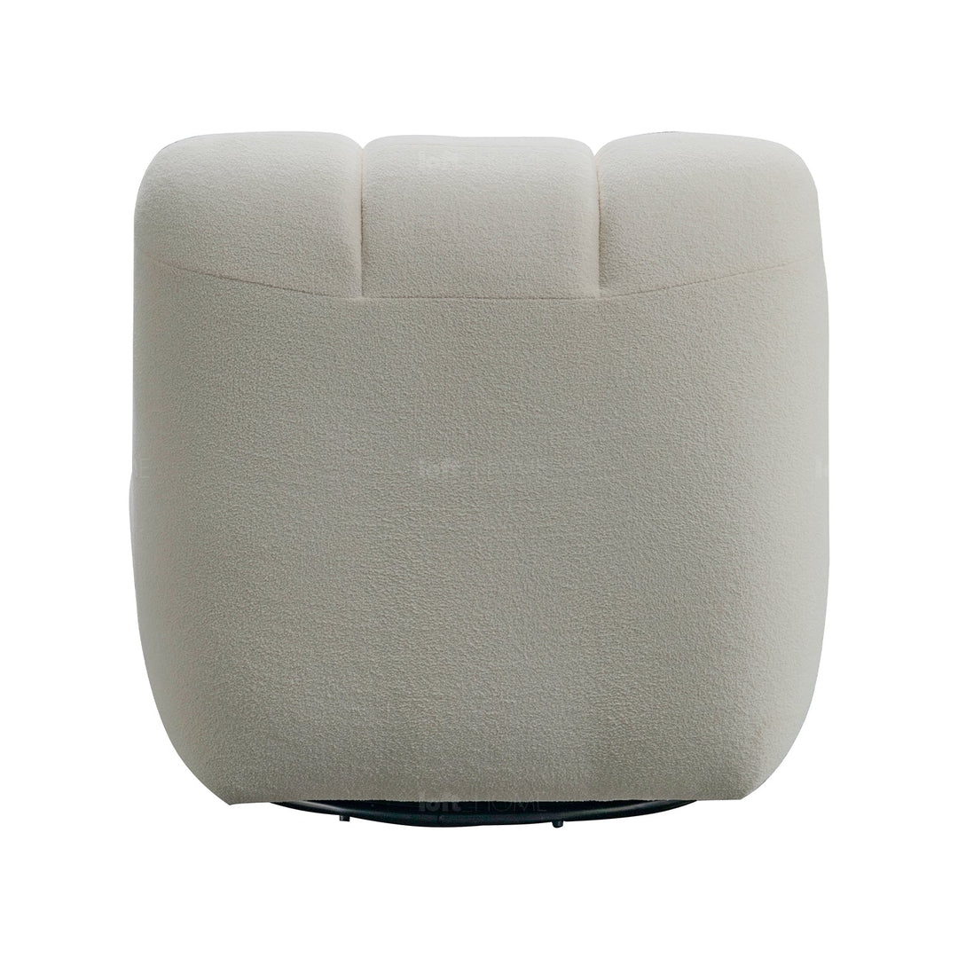 Minimalist fabric 1 seater sofa limestone with context.