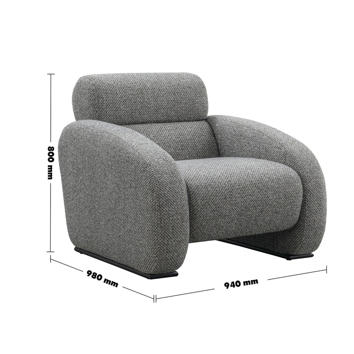 Minimalist fabric 1 seater sofa monolithe size charts.