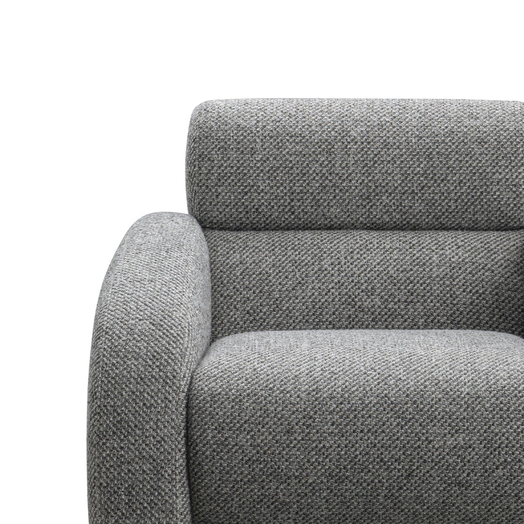 Minimalist fabric 1 seater sofa monolithe in real life style.