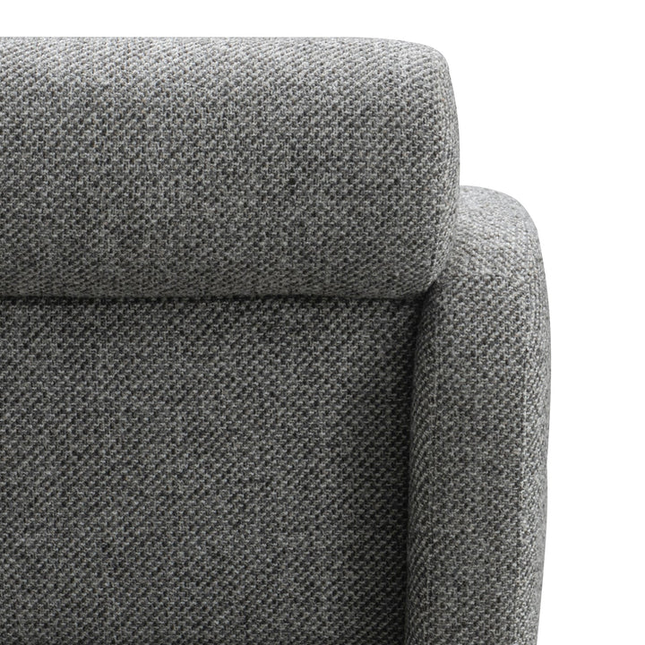 Minimalist fabric 1 seater sofa monolithe in details.