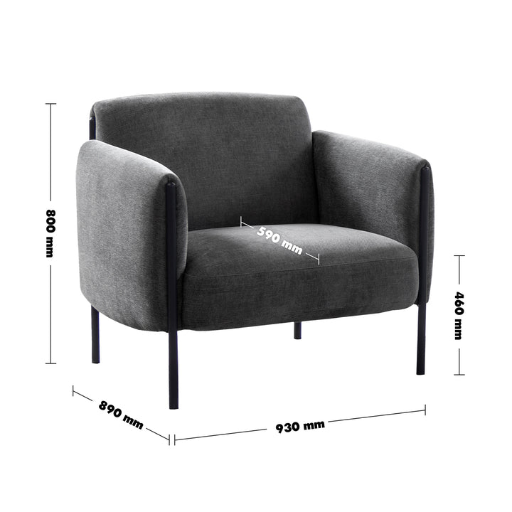 Minimalist Mixed Weave Fabric 1 Seater Sofa MOSAIC
