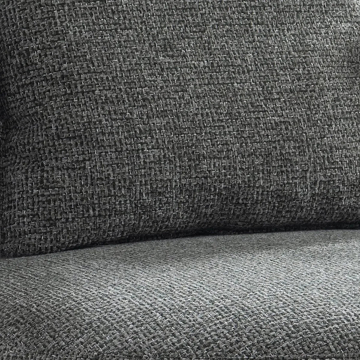 Modern mixed weave fabric 1 seater sofa nave in panoramic view.