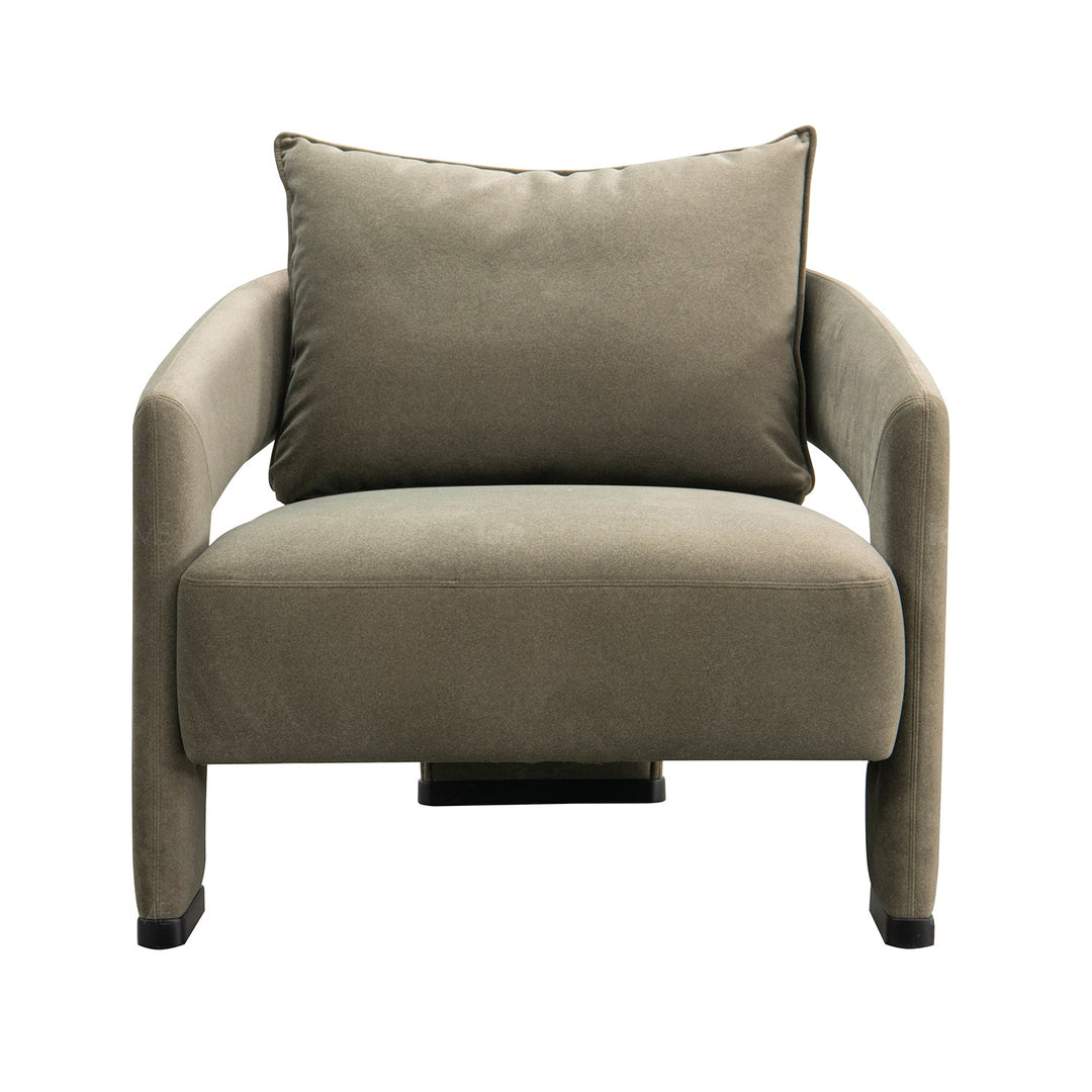 Minimalist fabric 1 seater sofa pheral in details.