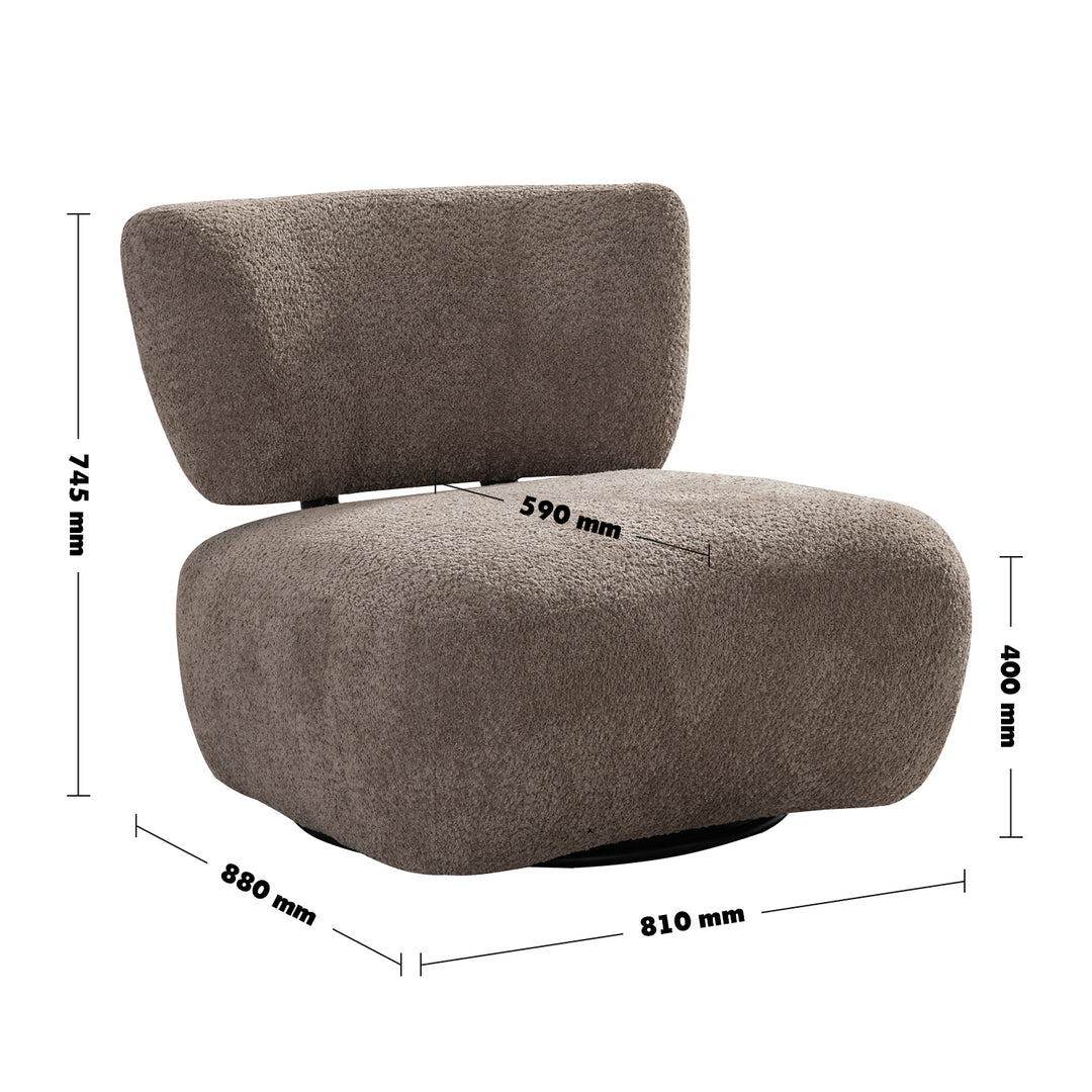 Minimalist Sherpa Fabric Revolving 1 Seater Sofa RITE