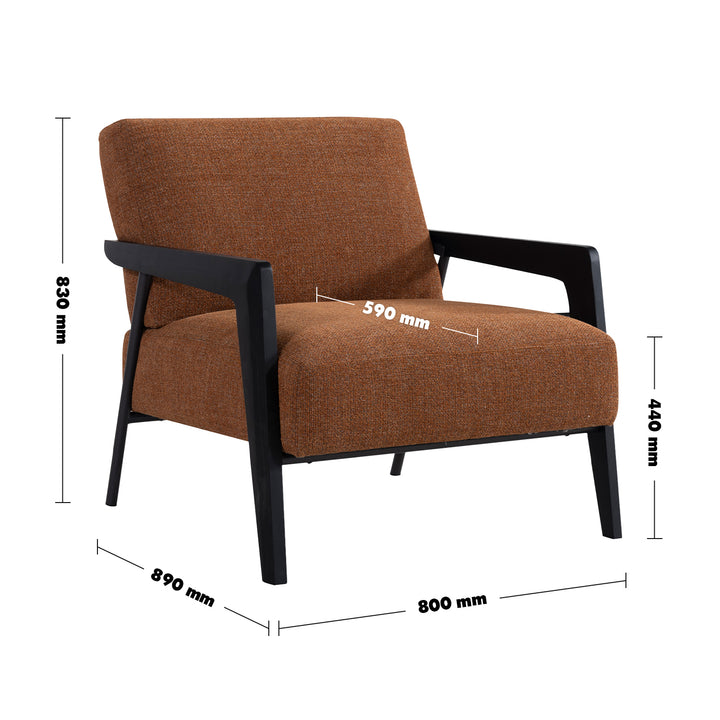 Minimalist Mixed Weave Fabric 1 Seater Sofa SEMPRE