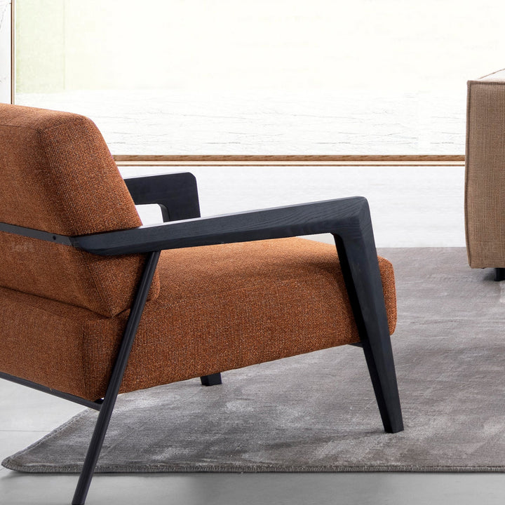 Minimalist fabric 1 seater sofa sempre in details.