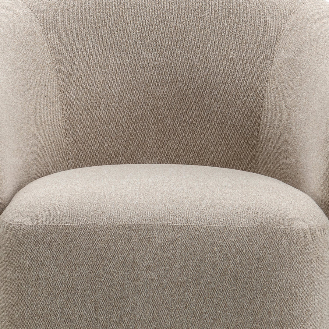 Minimalist fabric 1 seater sofa slate with context.