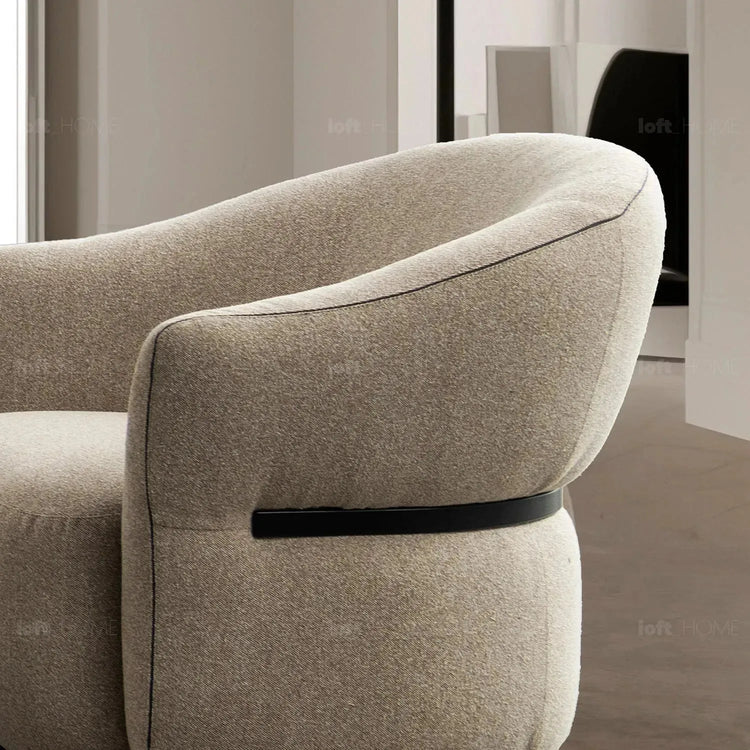 Modern Mixed Weave Fabric Revolving 1 Seater Sofa SLATE Good to Know Preview-1