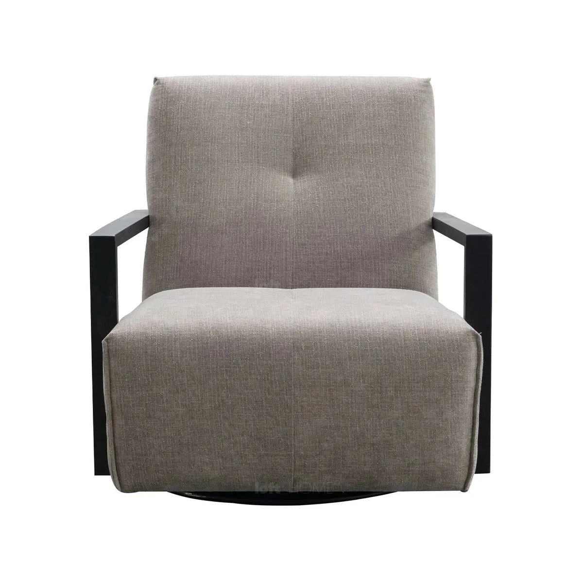 Modern mixed weave fabric revolving 1 seater sofa talc wood color swatches.